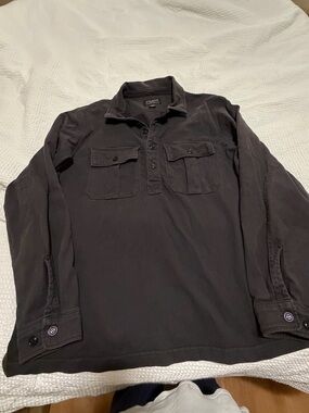 Filson Mens Gray Cotton Heavyweight Pullman Long Sleeve Utility Field Shirt XL